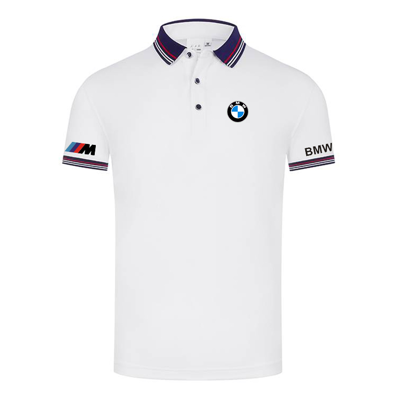 Polo BMW M Power Homme 2022 Coton Col Contrasté Slim Fit Manche Courte Voiture